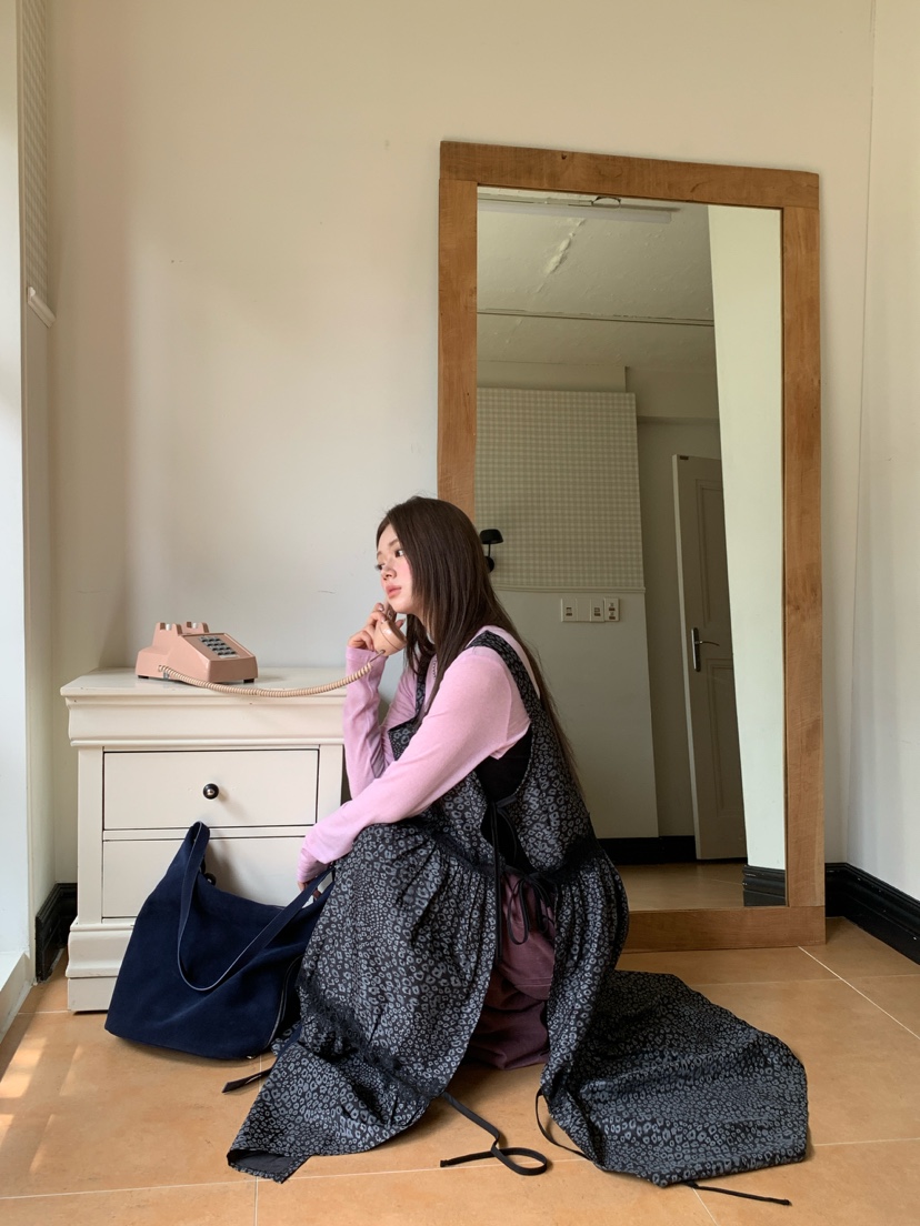 MAISONDEGLORY韓國代購女裝新品真品連衣裙不含內搭豹紋蕾絲MAISONDEGLORY連衣裙