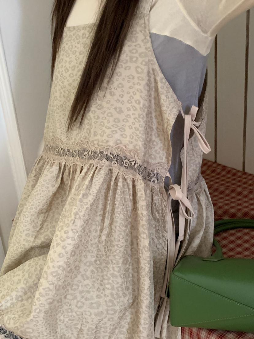 MAISONDEGLORY韓國代購女裝新品真品連衣裙不含內搭豹紋蕾絲MAISONDEGLORY連衣裙