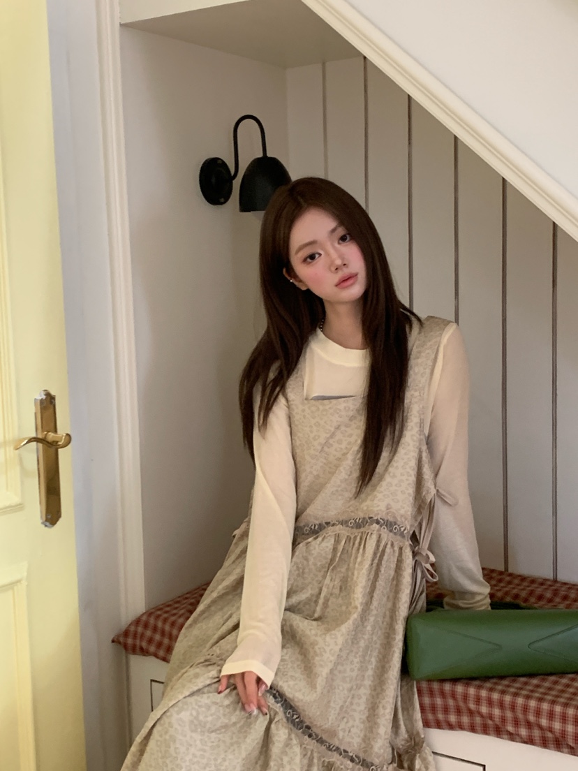 MAISONDEGLORY韓國代購女裝新品真品連衣裙不含內搭豹紋蕾絲MAISONDEGLORY連衣裙