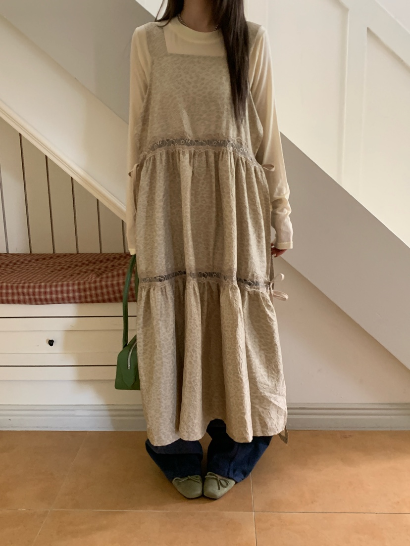 MAISONDEGLORY韓國代購女裝新品真品連衣裙不含內搭豹紋蕾絲MAISONDEGLORY連衣裙圖色1