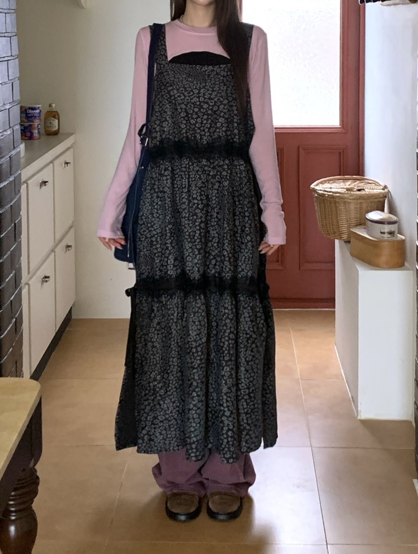 MAISONDEGLORY韓國代購女裝新品真品連衣裙不含內搭豹紋蕾絲MAISONDEGLORY連衣裙圖色2