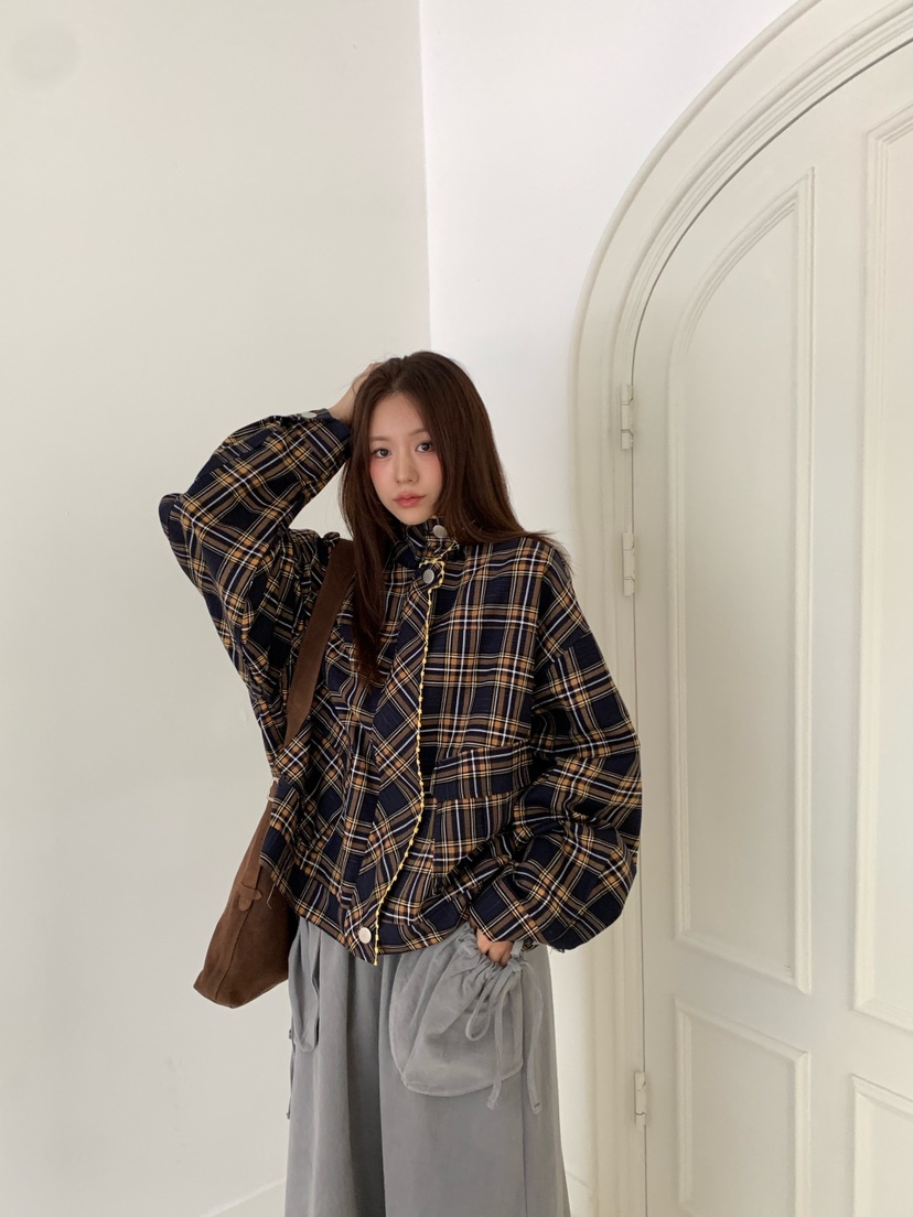 MAISONDEGLORY東大門直郵女裝新品休閑時尚真品推薦夾克格紋MAISONDEGLORY夾克