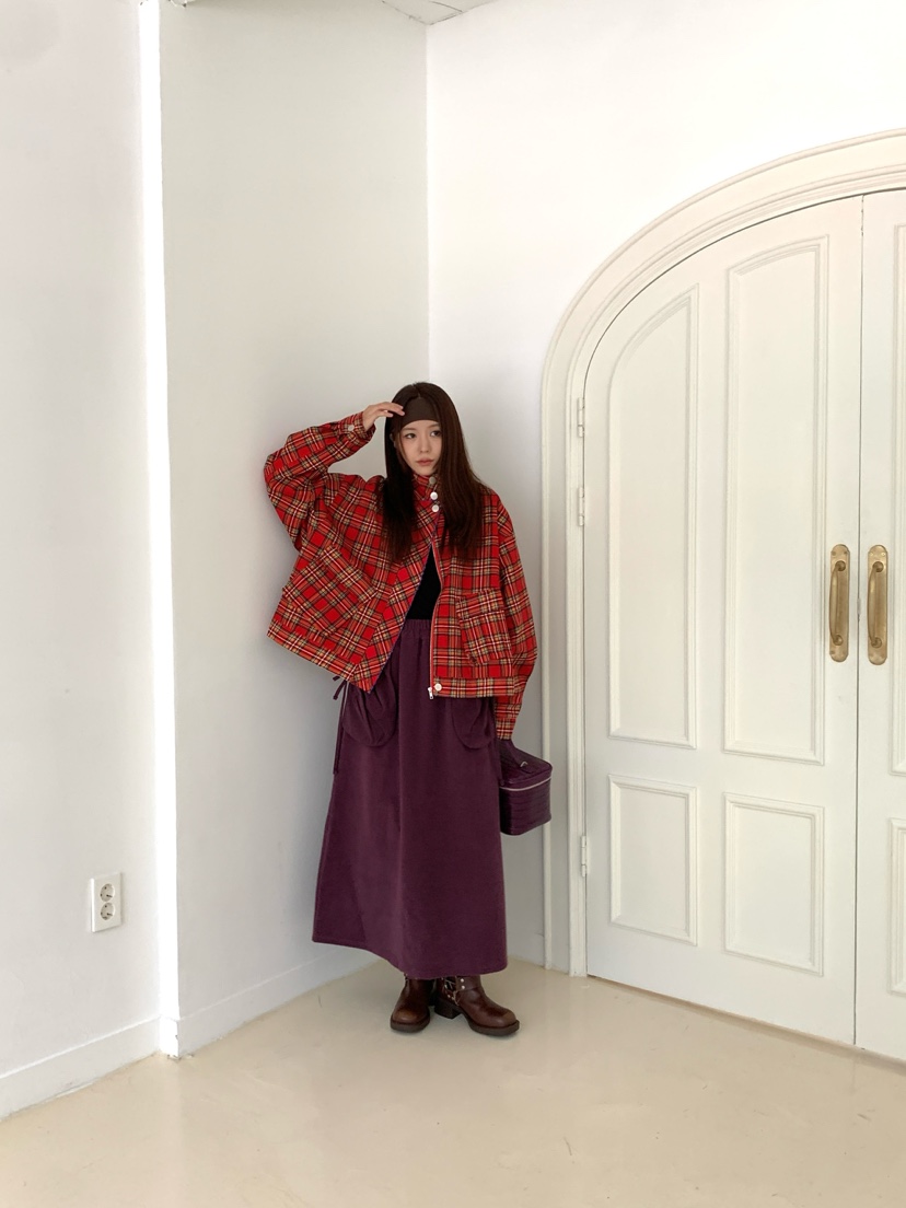 MAISONDEGLORY東大門直郵女裝新品休閑時尚真品推薦夾克格紋MAISONDEGLORY夾克