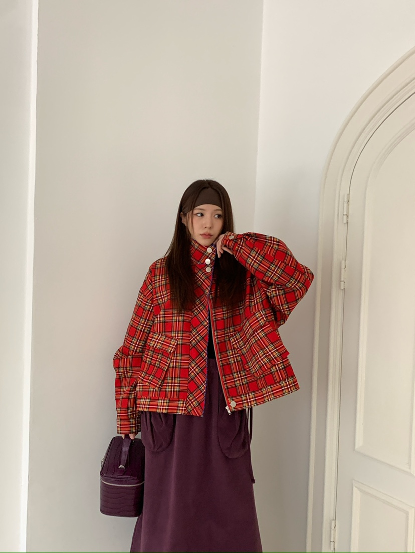 MAISONDEGLORY東大門直郵女裝新品休閑時尚真品推薦夾克格紋MAISONDEGLORY夾克圖色2
