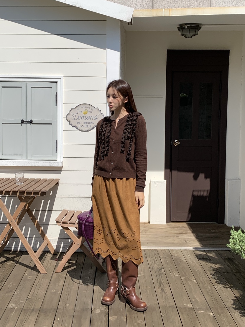 MAISONDEGLORY東大門實拍女裝新品熱賣人氣半身裙中短裙麂皮MAISONDEGLORY半身裙/中短裙
