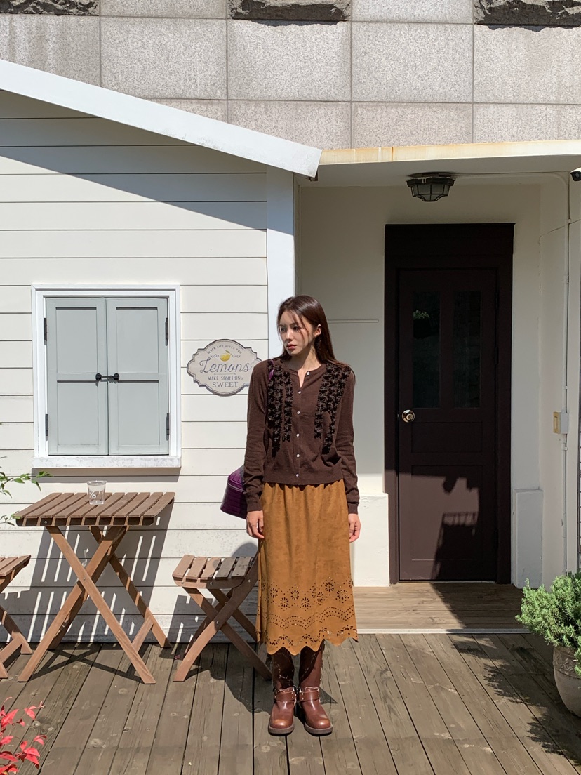 MAISONDEGLORY東大門實拍女裝新品熱賣人氣半身裙中短裙麂皮MAISONDEGLORY半身裙/中短裙