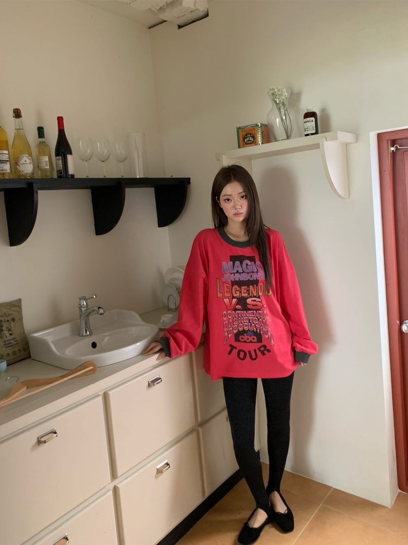 MAISONDEGLORY韓國直郵女士新品推薦熱賣休閑長袖T恤復古MAISONDEGLORY長袖T恤