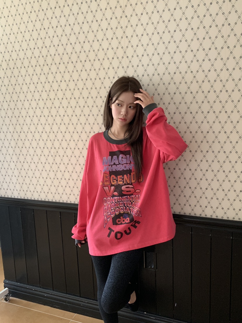 MAISONDEGLORY韓國直郵女士新品推薦熱賣休閑長袖T恤復古MAISONDEGLORY長袖T恤
