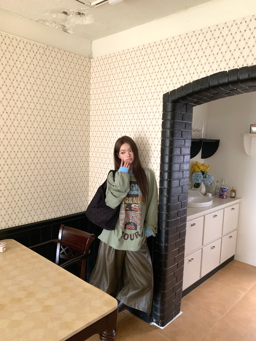 MAISONDEGLORY韓國直郵女士新品推薦熱賣休閑長袖T恤復古MAISONDEGLORY長袖T恤