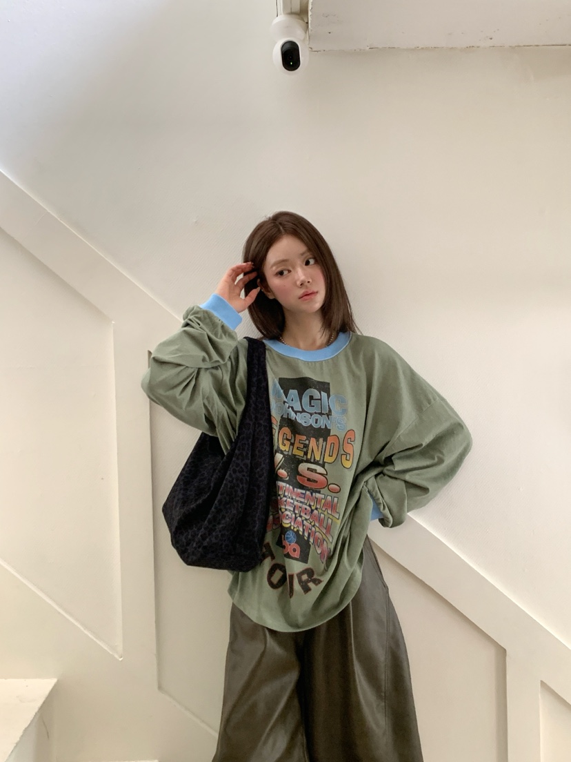 MAISONDEGLORY韓國直郵女士新品推薦熱賣休閑長袖T恤復古MAISONDEGLORY長袖T恤