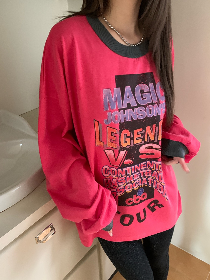 MAISONDEGLORY韓國直郵女士新品推薦熱賣休閑長袖T恤復古MAISONDEGLORY長袖T恤圖色2