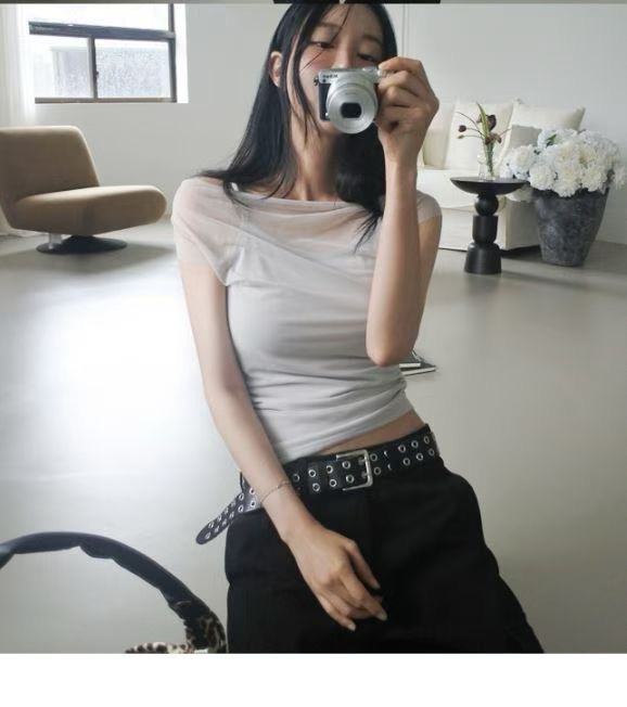 AUTHENTIC-OT東大門代購女士新品時尚襯衫蕾絲衫褶皺雙褶無袖AUTHENTIC襯衫/蕾絲衫