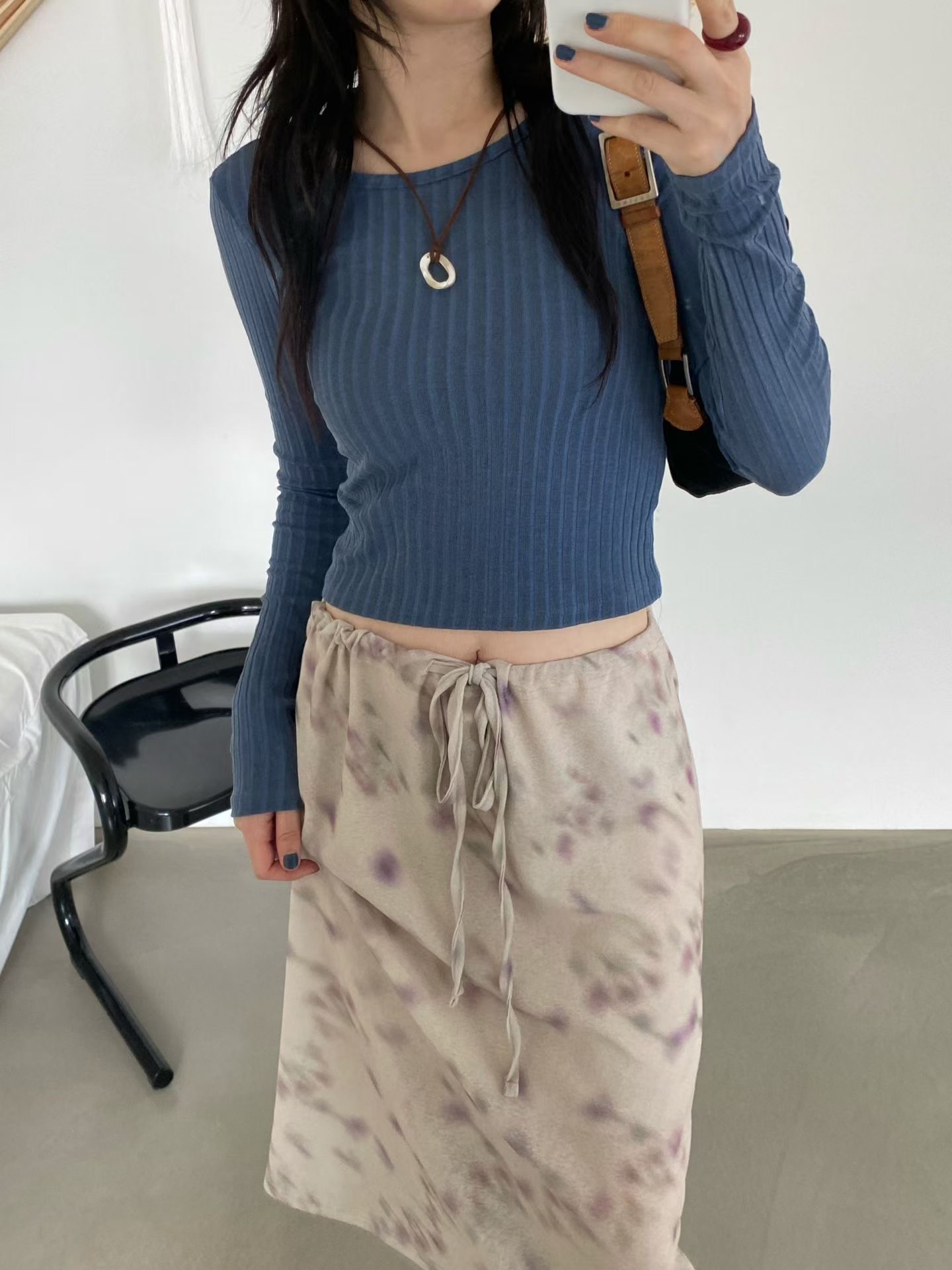AUTHENTIC-OT韓國直郵女士新款休閑時尚熱賣真品針織衫染色AUTHENTIC針織衫圖色1