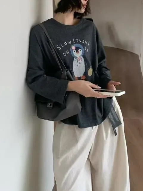 OLA東大門代購女裝新款時尚推薦真品休閑人氣熱賣長袖T恤mellor/OLA長袖T恤