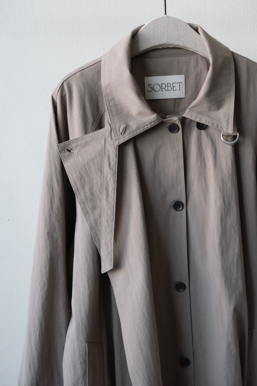 SORBET/FLAT WHITE韓國直郵女裝新款人氣長款風衣含腰帶SORBET/FLAT WHITE長款風衣