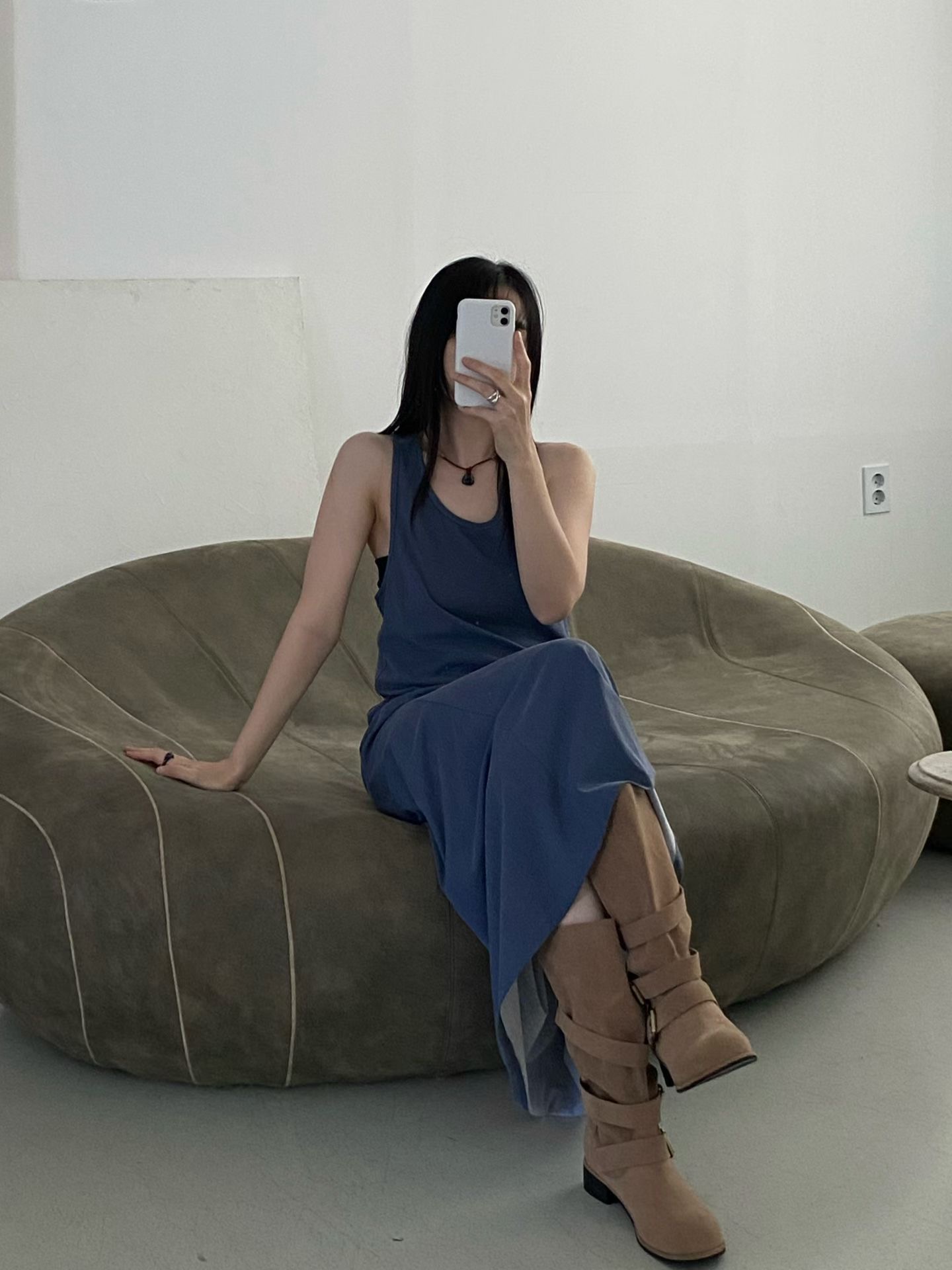 AUTHENTIC-OT韓國直郵女士新品時尚推薦連衣裙不含內搭長款AUTHENTIC連衣裙