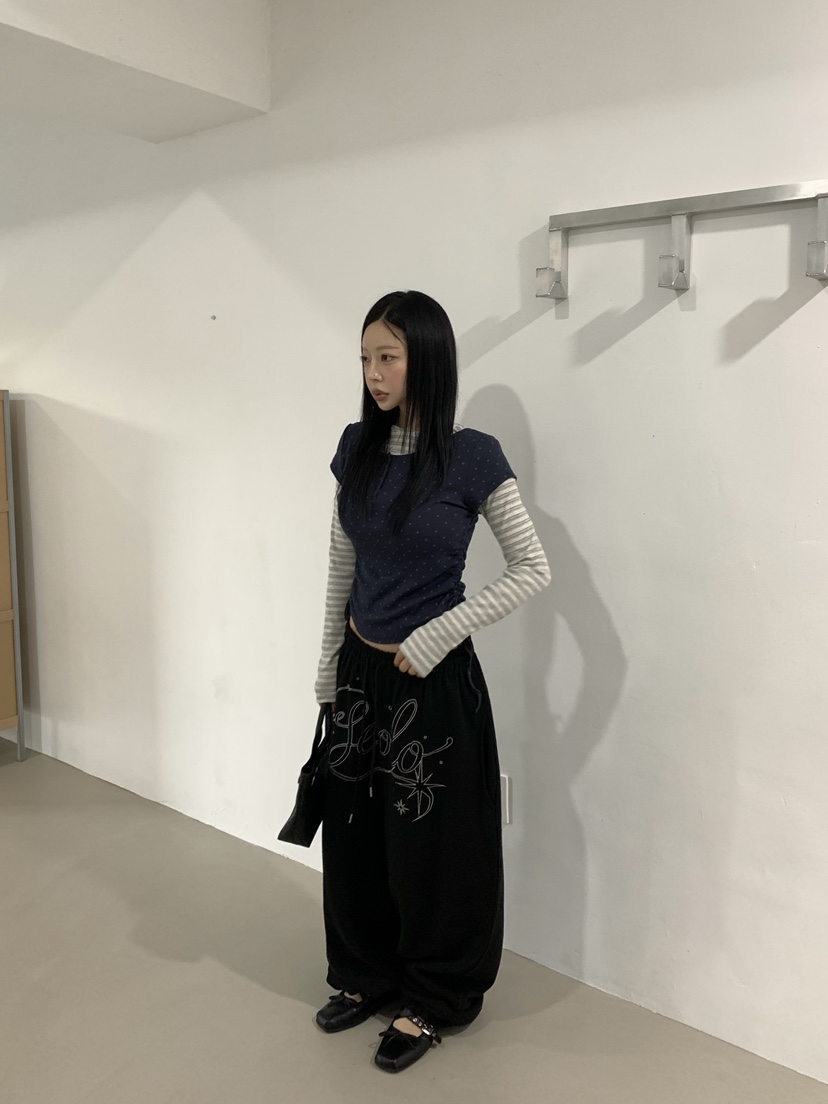 SEOLO韓國代購女士新品休閑人氣真品時尚推薦熱賣休閑褲刺繡Seolo seoul休閑褲