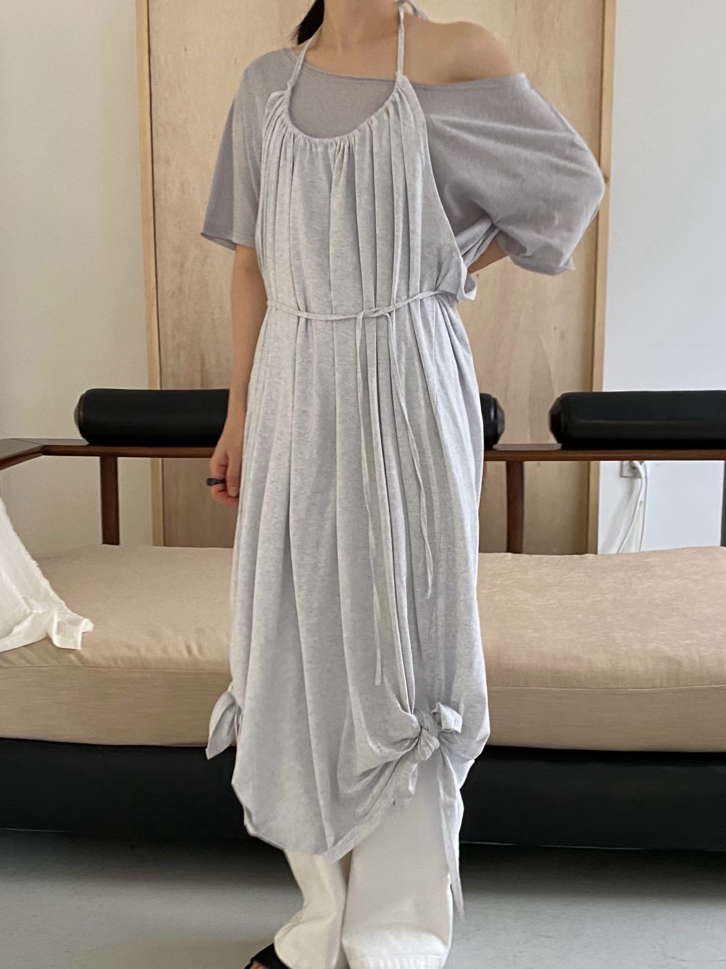 AUTHENTIC-OT東大門實拍女裝新款休閑真品連衣裙不含內搭AUTHENTIC連衣裙圖色1