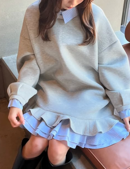 OLA東大門直郵女裝新品人氣時尚休閑真品推薦熱賣衛衣褶皺mellor/OLA衛衣