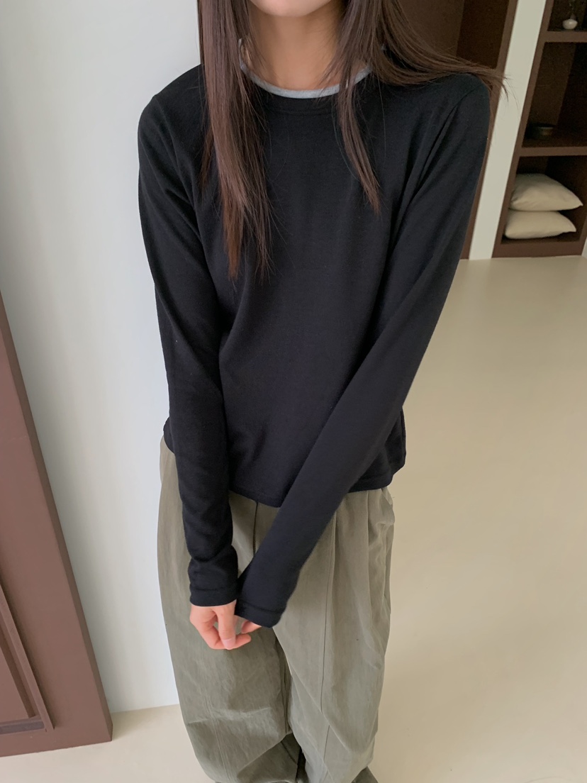 CAMEL-P韓國代購女士新款推薦長袖T恤雙層Came_l 家長袖T恤