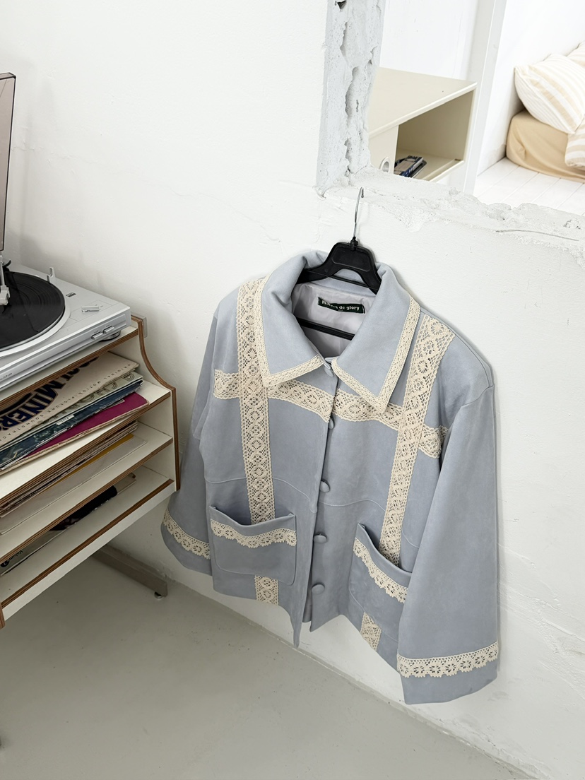 MAISONDEGLORY東大門實拍女士新品休閑時尚真品人氣夾克麂皮MAISONDEGLORY夾克圖色1