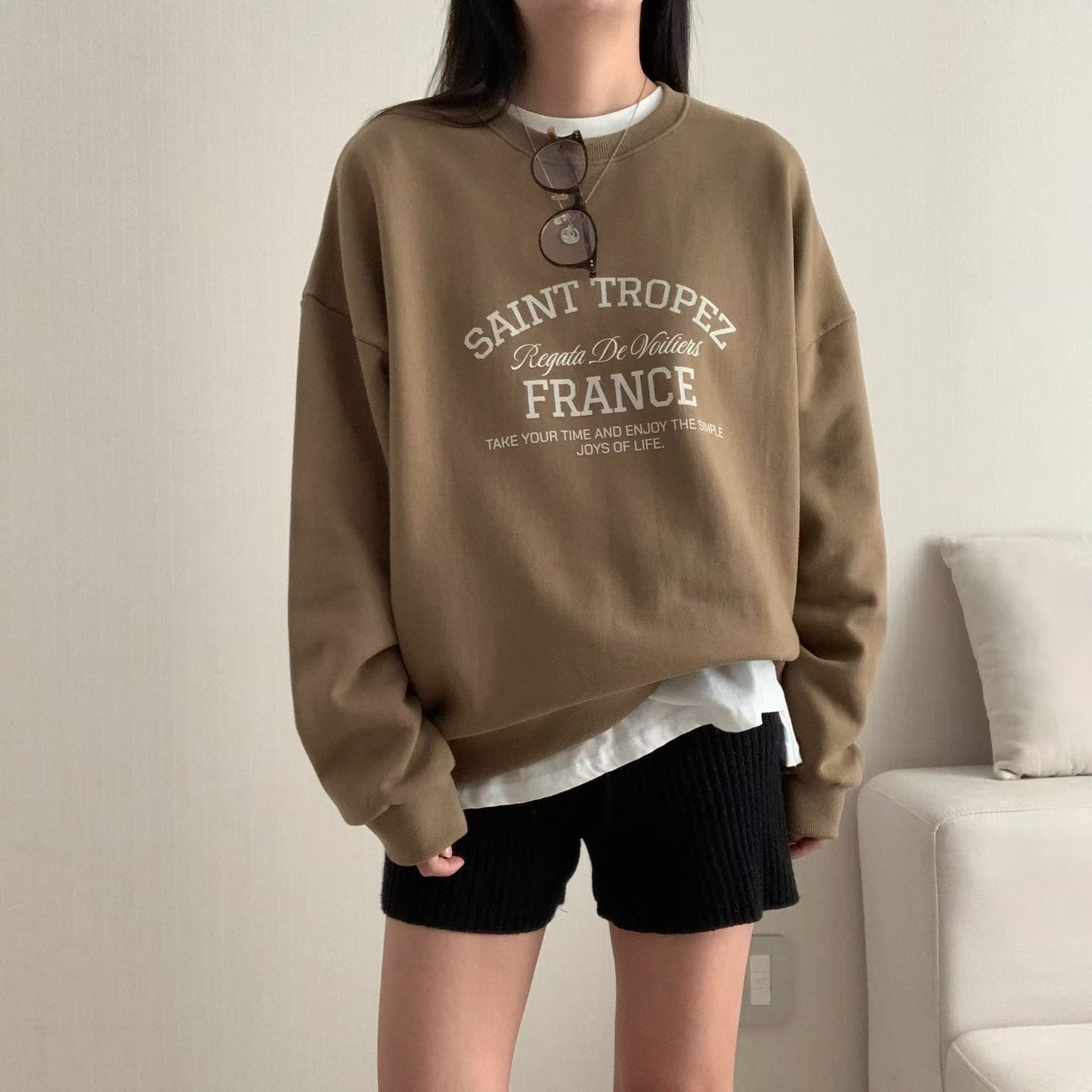 HELLO JINI東大門直郵女士新品人氣休閑衛衣不含內搭運動HELLO JINI衛衣圖色1