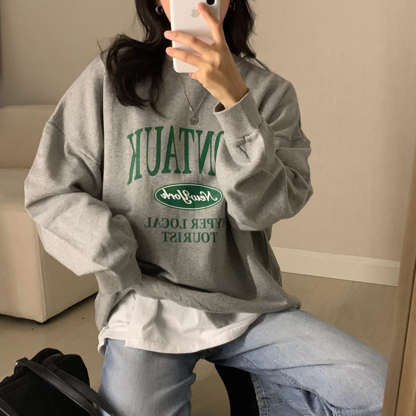 HELLO JINI東大門實拍女士新款熱賣推薦真品衛衣不含內搭HELLO JINI衛衣