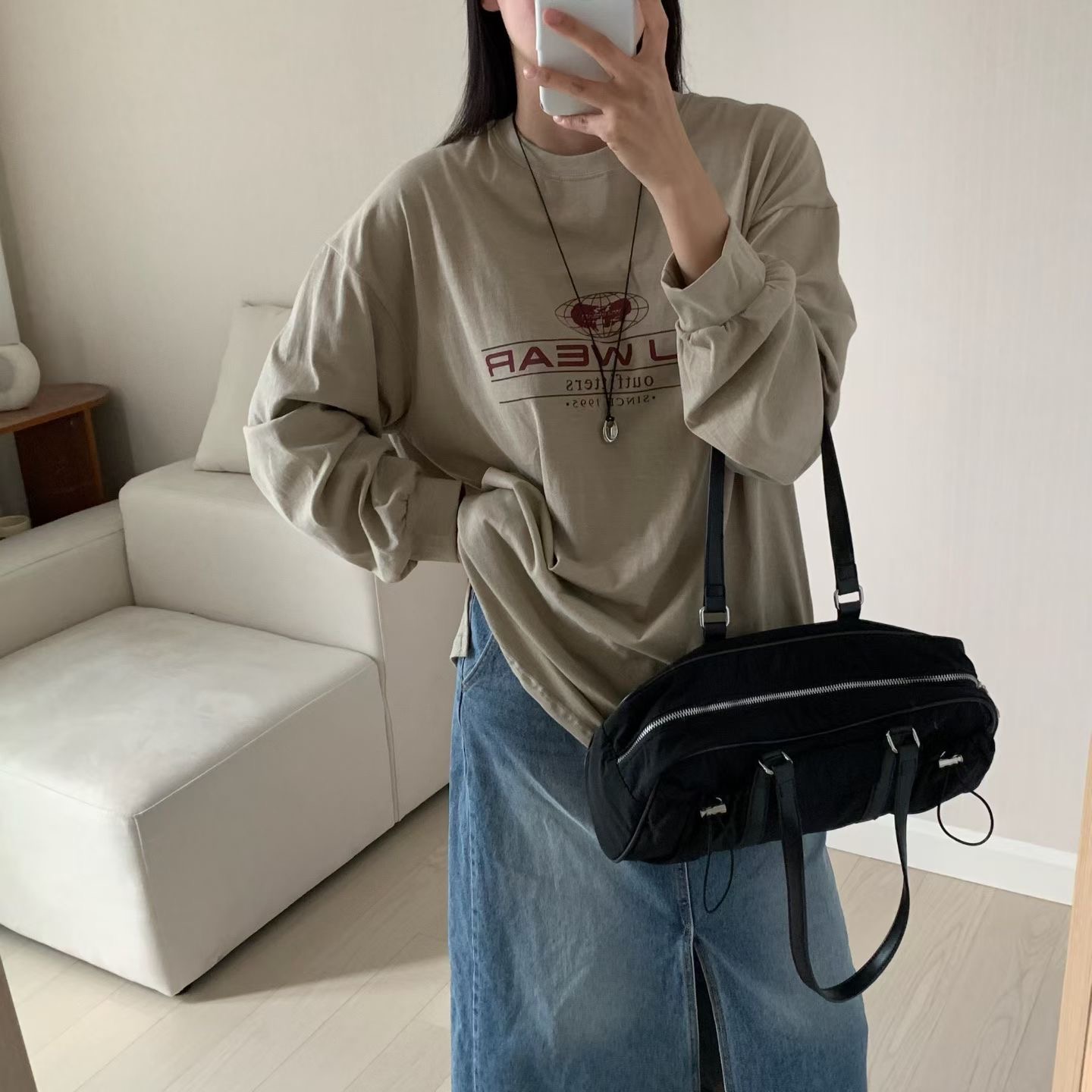 HELLO JINI東大門實拍女裝新品推薦人氣時尚休閑長袖T恤HELLO JINI長袖T恤圖色1