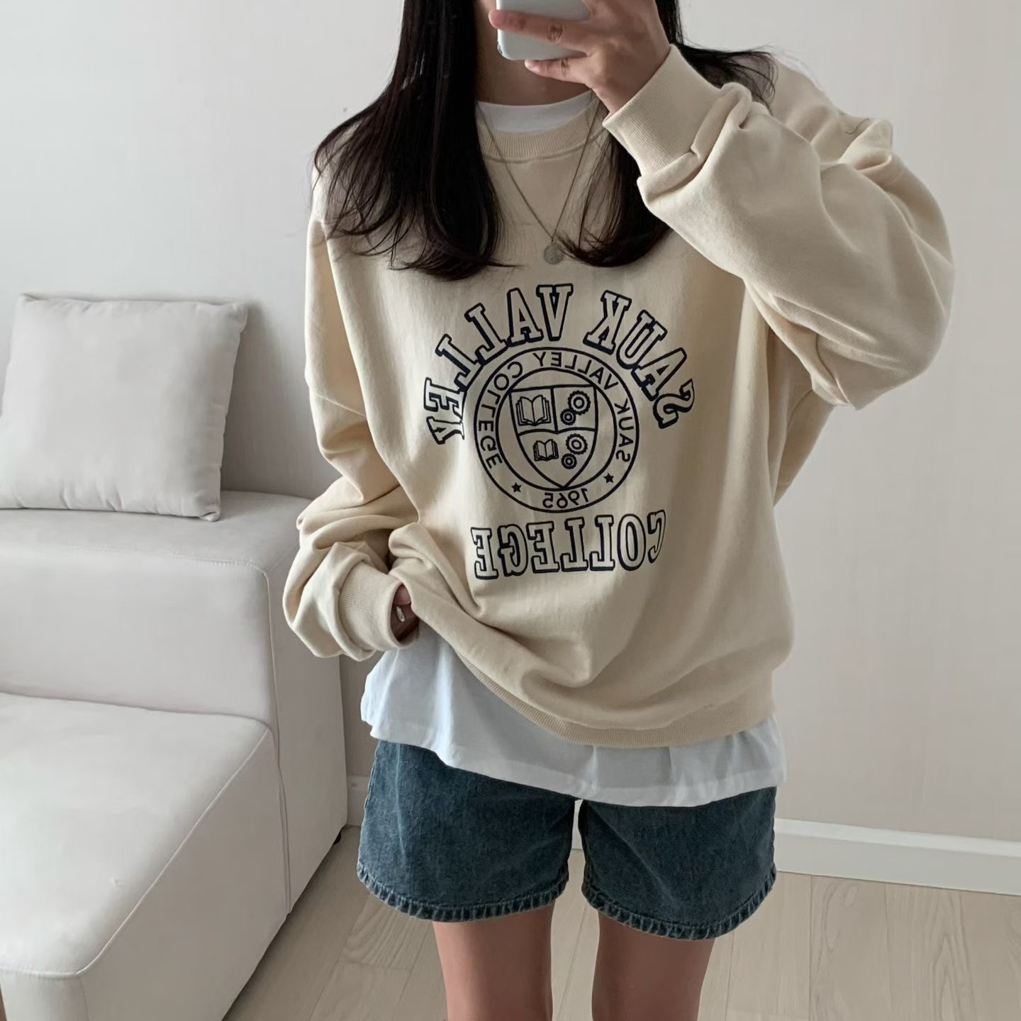 HELLO JINI韓國代購女士新款熱賣休閑時尚衛衣不含內搭運動HELLO JINI衛衣