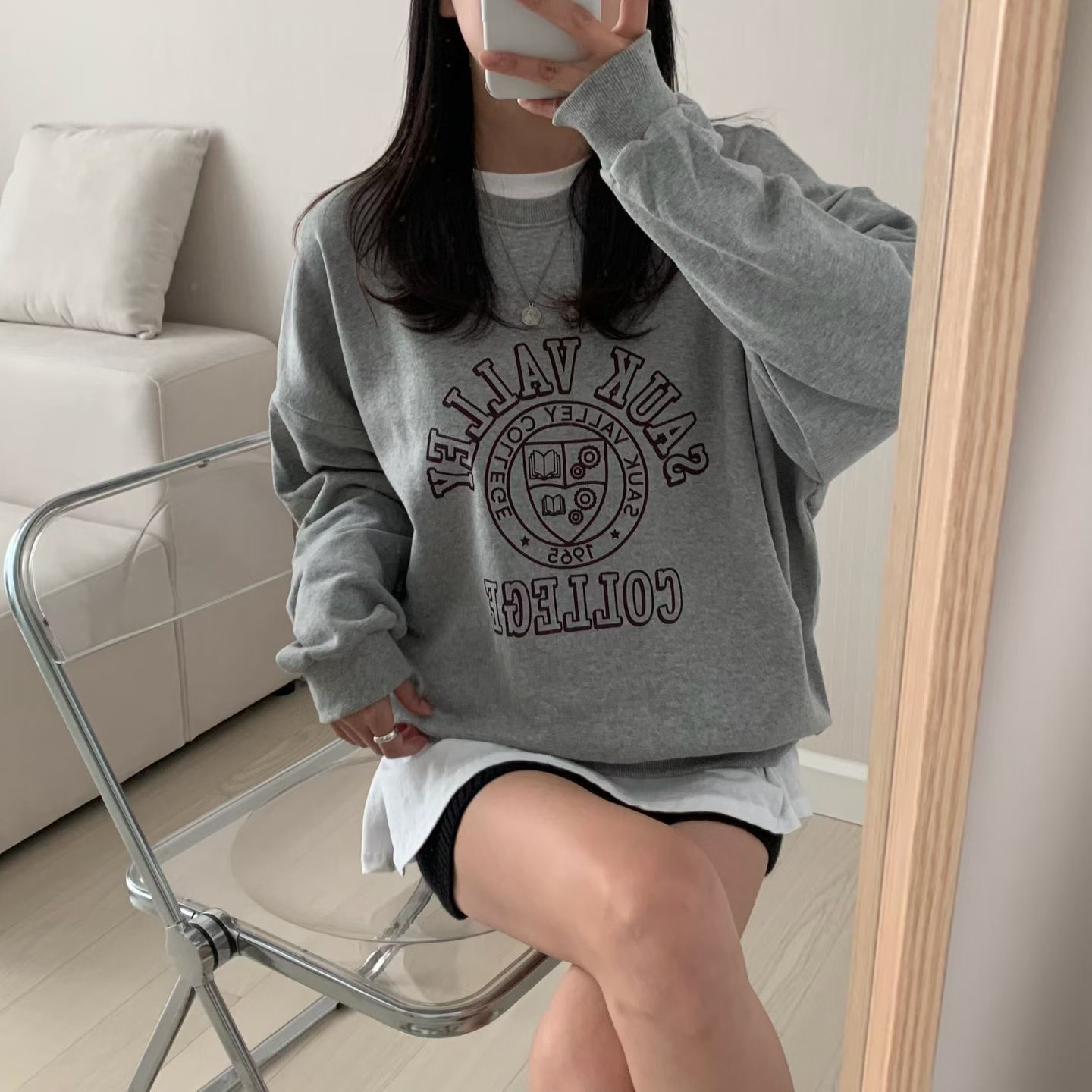 HELLO JINI韓國代購女士新款熱賣休閑時尚衛衣不含內搭運動HELLO JINI衛衣圖色1