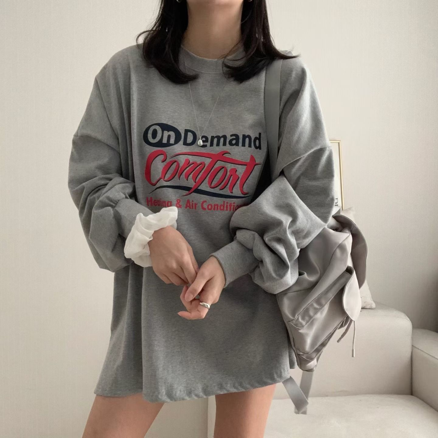 HELLO JINI東大門實拍女裝新品休閑真品時尚人氣長袖T恤HELLO JINI長袖T恤圖色2