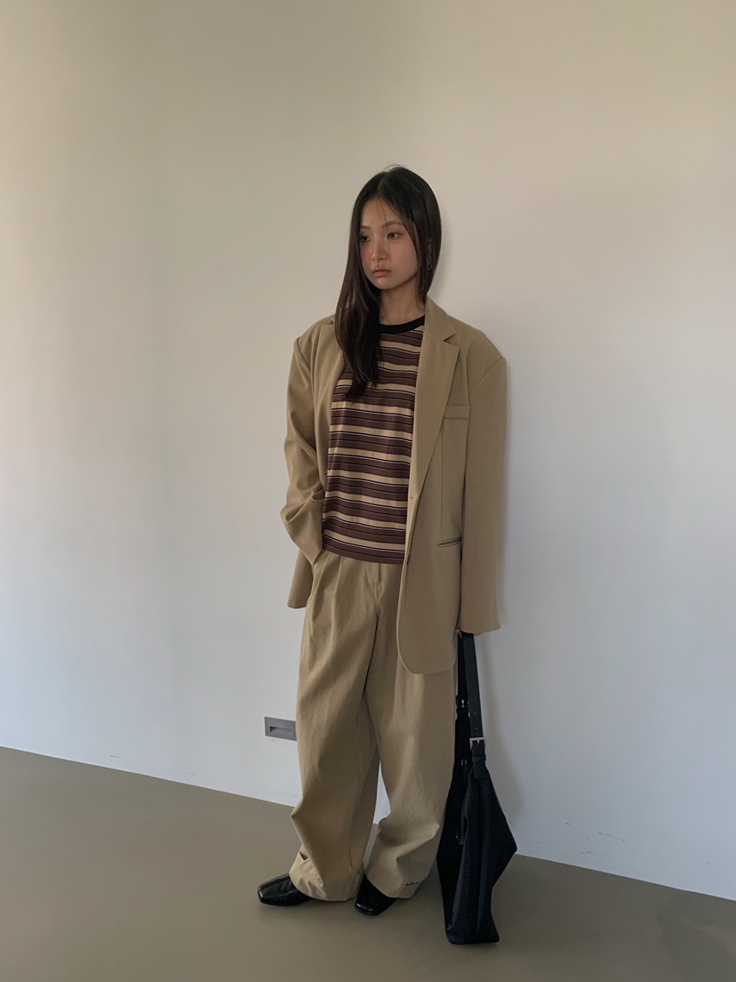 CAMEL-P韓國直郵女士新品熱賣休閑褲棉質褶裥雙層Came_l 家休閑褲