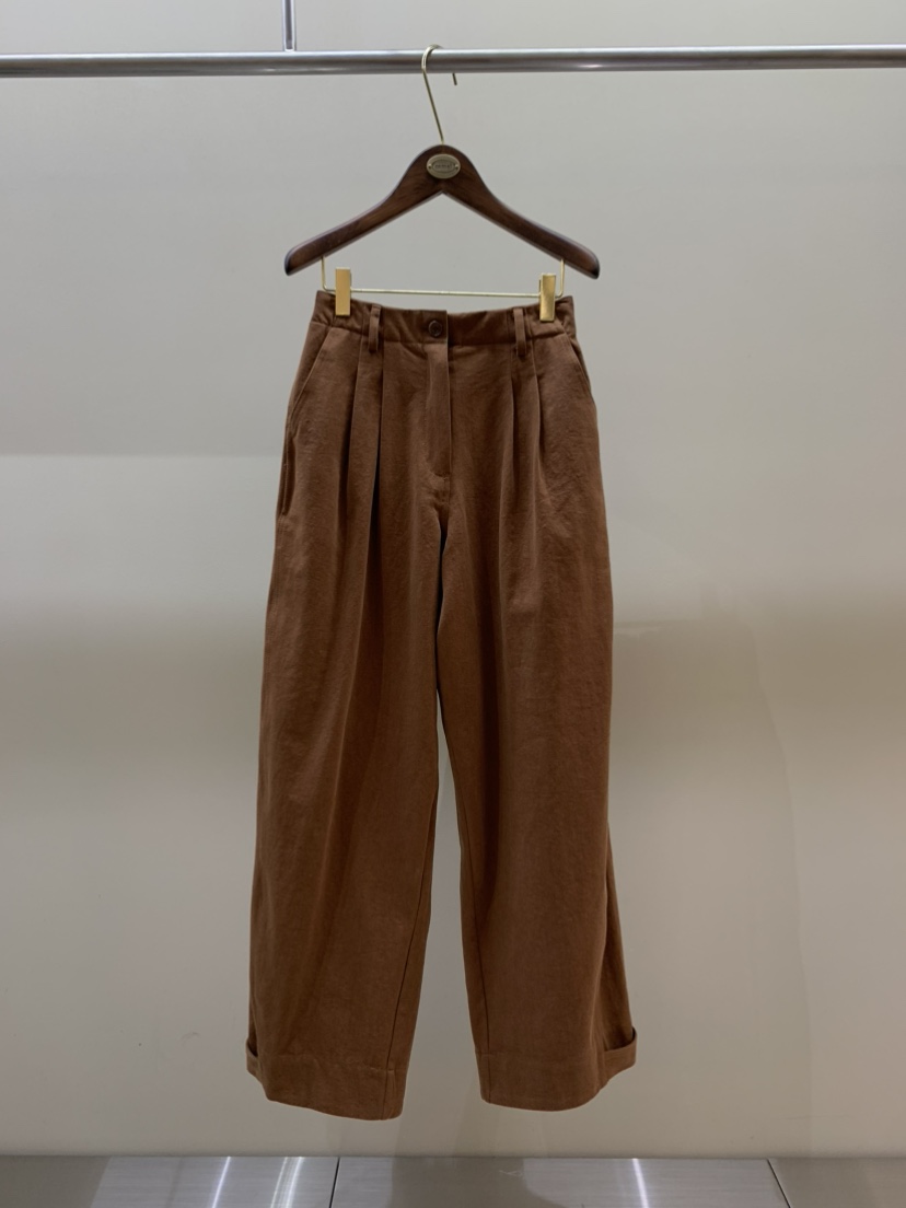 CAMEL-P韓國直郵女士新品熱賣休閑褲棉質褶裥雙層Came_l 家休閑褲圖色1