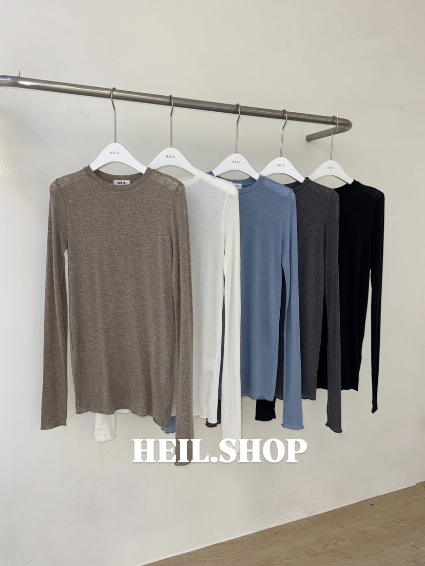 HEIL韓國代購女裝新品人氣時尚熱賣休閑長袖T恤美利奴羊毛HEIL長袖T恤