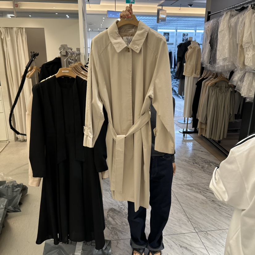 MER東大門實拍女裝新品休閑熱賣真品職業時尚長款風衣含腰帶MER/ANGELO BIANCO長款風衣圖色1