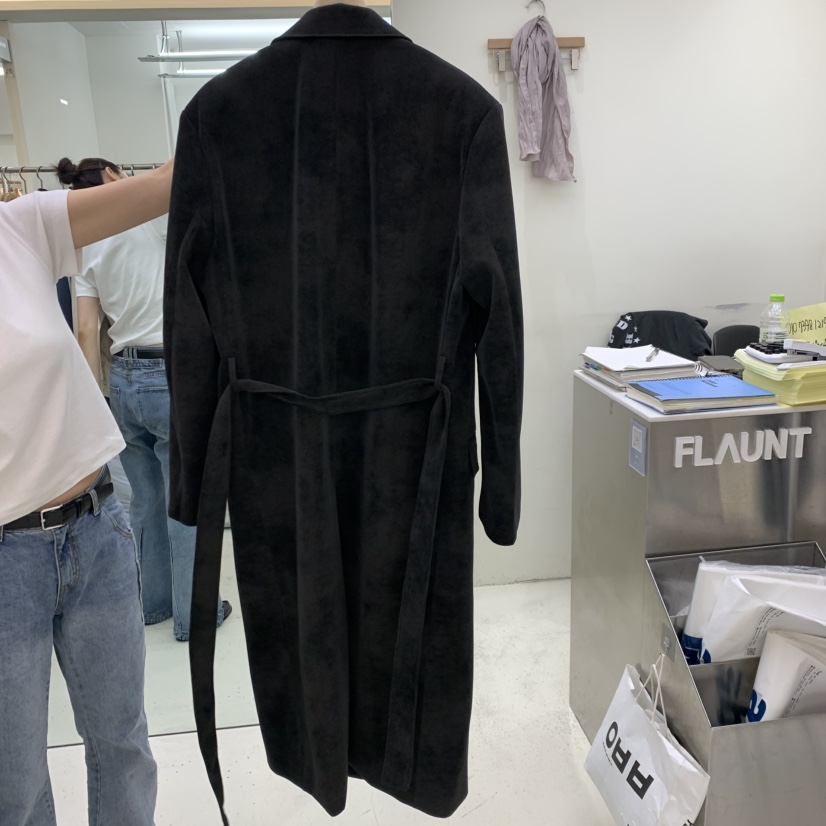 FLAUNT韓國直郵女裝新品時尚推薦熱賣人氣長款風衣含腰帶FLAUNT長款風衣
