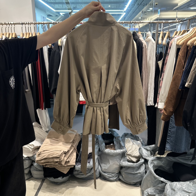 HONG.U東大門實拍女裝新品時尚推薦人氣休閑熱賣夾克含腰帶HONG.U夾克