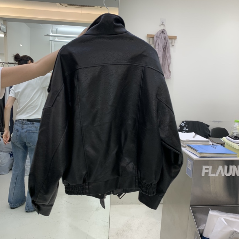 FLAUNT韓國代購女裝新品人氣熱賣推薦真品休閑時尚夾克皮革FLAUNT夾克