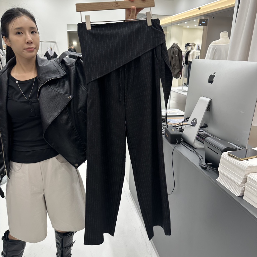 THE VALUE東大門代購女士新品休閑熱賣時尚人氣休閑褲羊毛THE VALUE休閑褲圖色2黑色