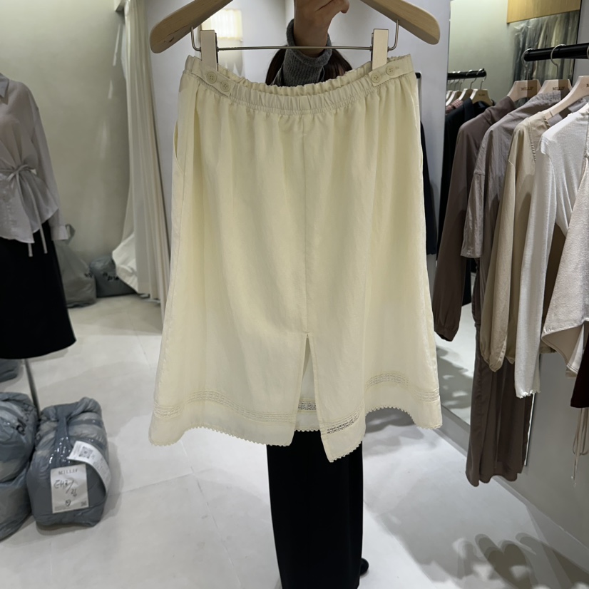 MILLIF韓國代購女裝新款推薦休閑真品人氣半身裙中短裙蕾絲MILLIF半身裙/中短裙