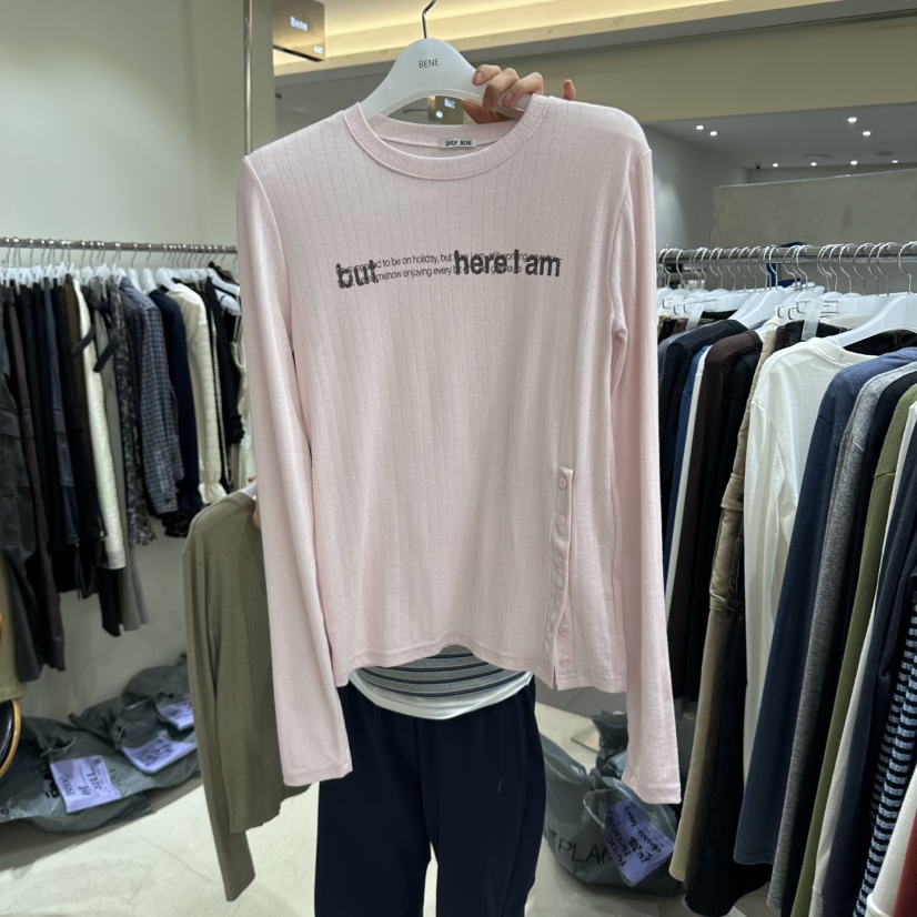 BENE韓國直郵女裝新品真品時尚熱賣推薦人氣休閑長袖T恤SHOP BENE_Bene長袖T恤圖色2