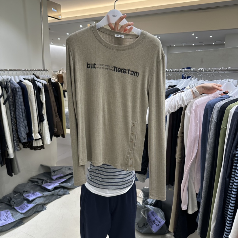 BENE韓國直郵女裝新品真品時尚熱賣推薦人氣休閑長袖T恤SHOP BENE_Bene長袖T恤圖色3