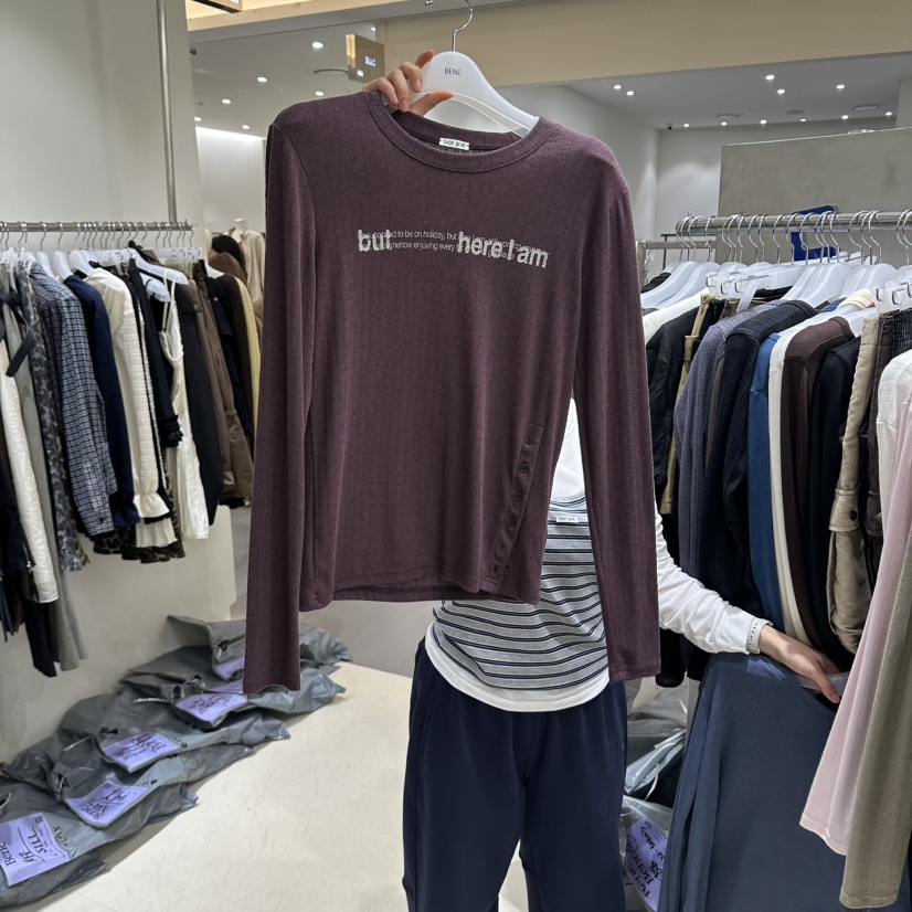 BENE韓國直郵女裝新品真品時尚熱賣推薦人氣休閑長袖T恤SHOP BENE_Bene長袖T恤圖色5