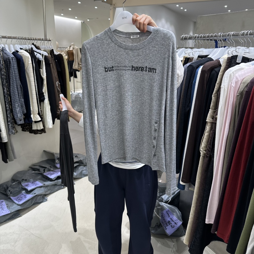 BENE韓國直郵女裝新品真品時尚熱賣推薦人氣休閑長袖T恤SHOP BENE_Bene長袖T恤圖色7