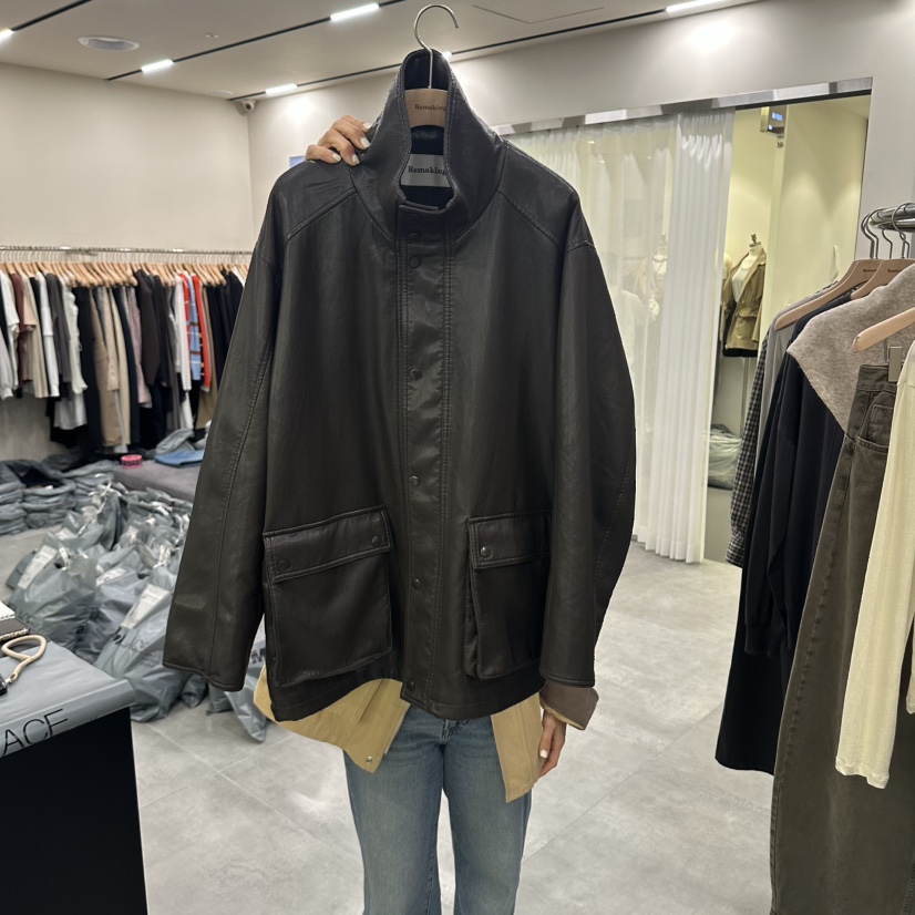 URBANSTORY/REMAKING東大門實拍女士新款熱賣時尚休閑皮衣Remaking/URBANSTORY皮衣圖色2