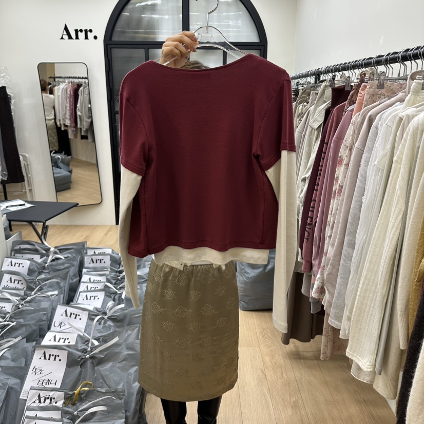 ARR韓國代購女士新品休閑時尚推薦真品熱賣開衫假兩件開衫ARR開衫