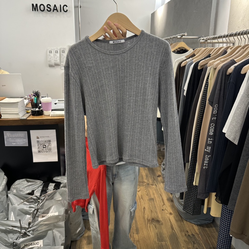 MOSAIC東大門代購女士新款真品人氣休閑熱賣推薦時尚長袖T恤MOSAIC長袖T恤圖色2