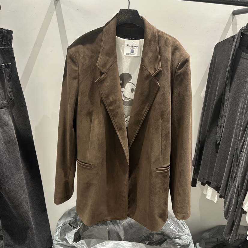 JANE BIRKIN東大門代購女士新款休閑時尚夾克不含內搭麂皮JANE BIRKIN設計師品牌夾克圖色1