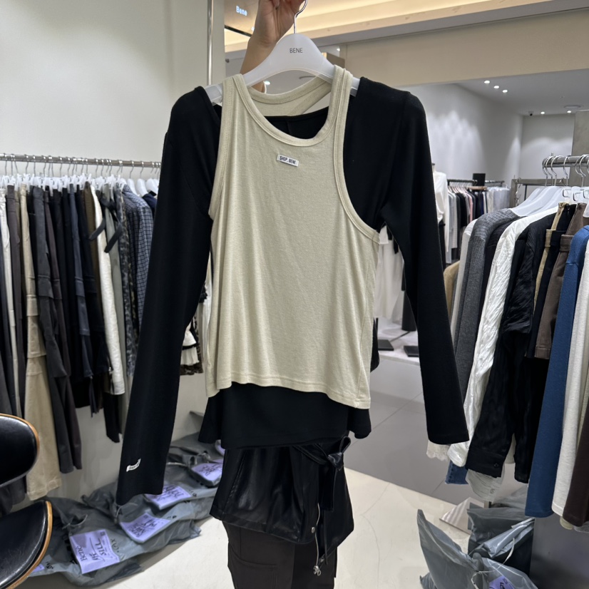 BENE東大門實拍女士新款時尚真品休閑推薦人氣長袖T恤假兩件SHOP BENE_Bene長袖T恤圖色5