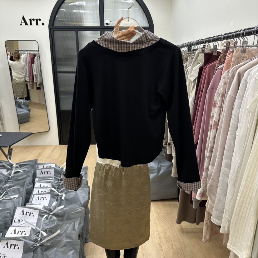 ARR韓國代購女士新品人氣真品休閑時尚熱賣推薦襯衫蕾絲衫ARR襯衫/蕾絲衫